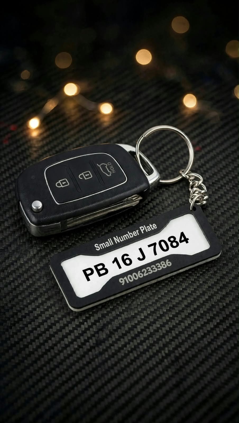 CUSTOM MINI NUMBER PLATE KEYCHAIN - With Your Number & Phone Number - ONLY 99 Rs